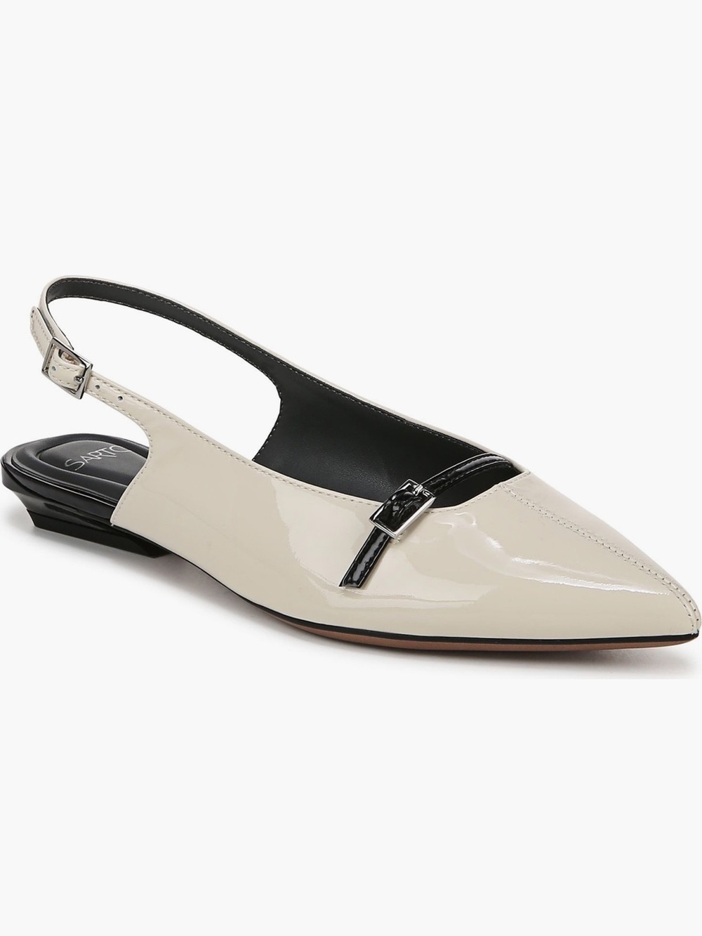 Franco Sarto Vanilla Patent Leather Emma Slingback Flats NWT